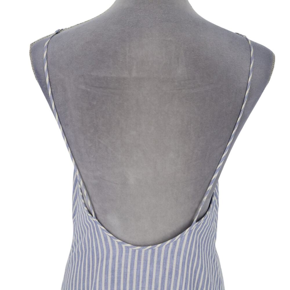 TJD The Jetset Diaries Dress Womens XS Blue White Cotton Linen Blend Lined Mini - Picture 9 of 12
